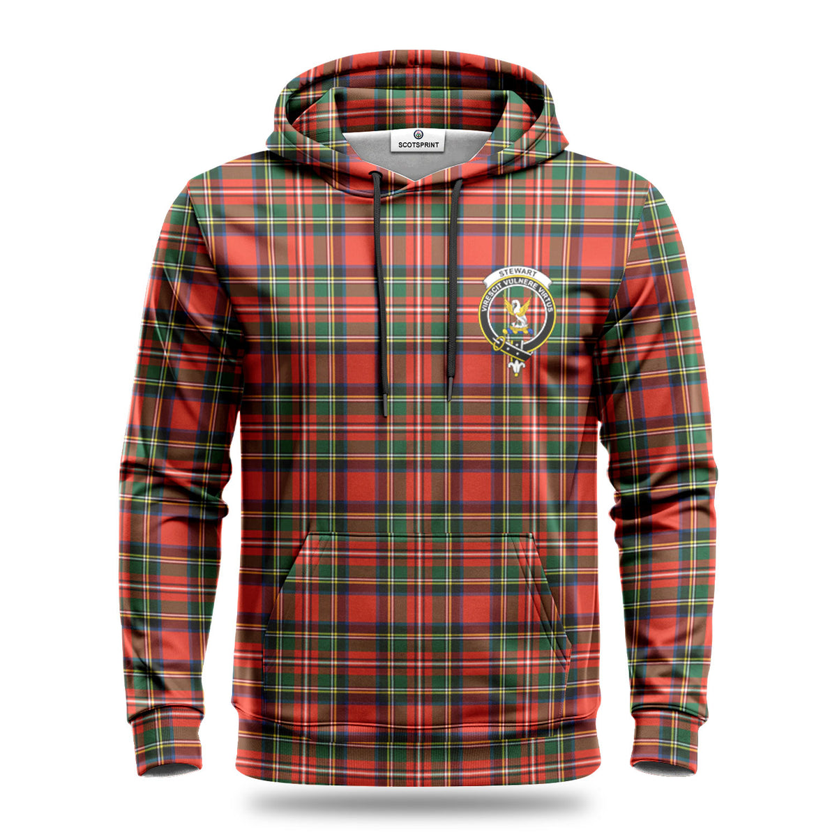 Stewart Royal Modern Tartan Crest Hoodie