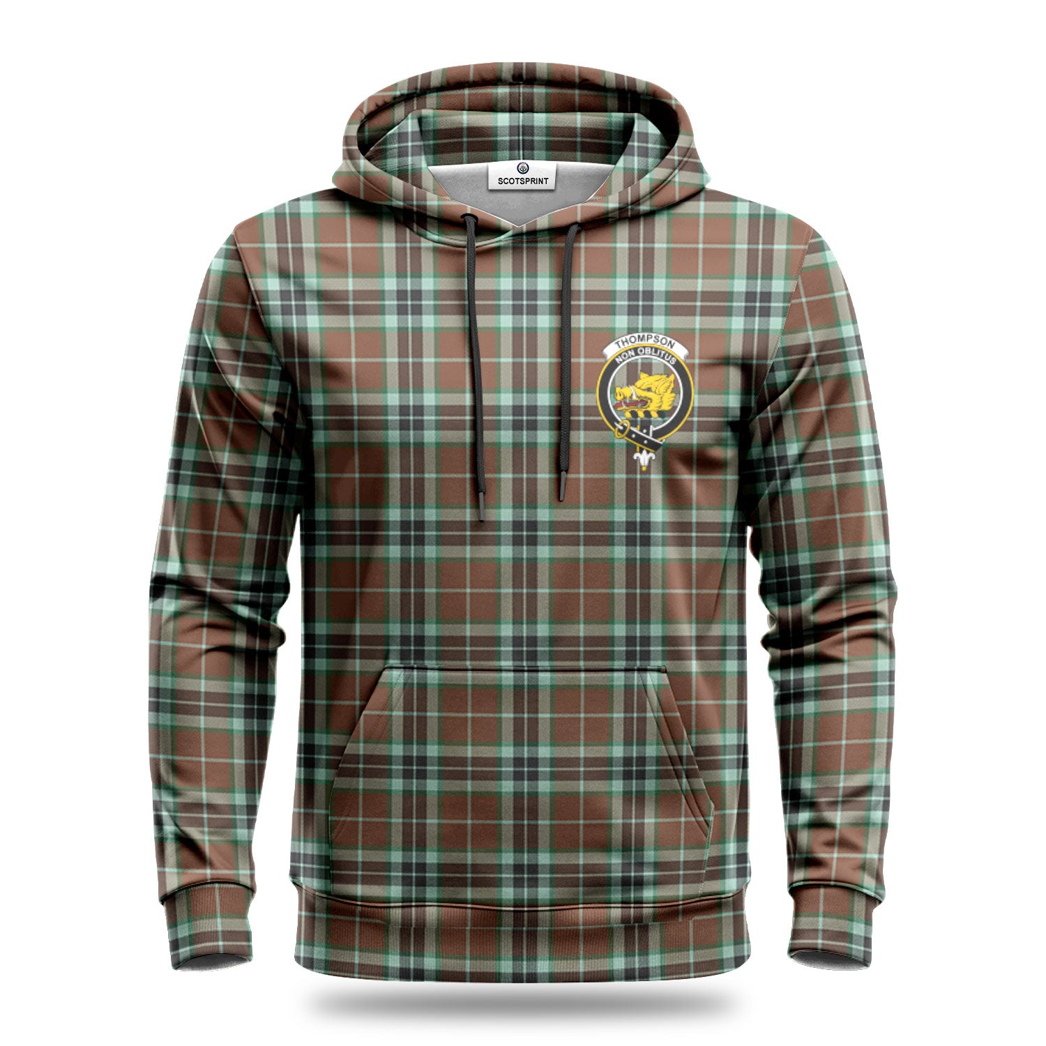 Thompson Hunting Modern Tartan Crest Hoodie