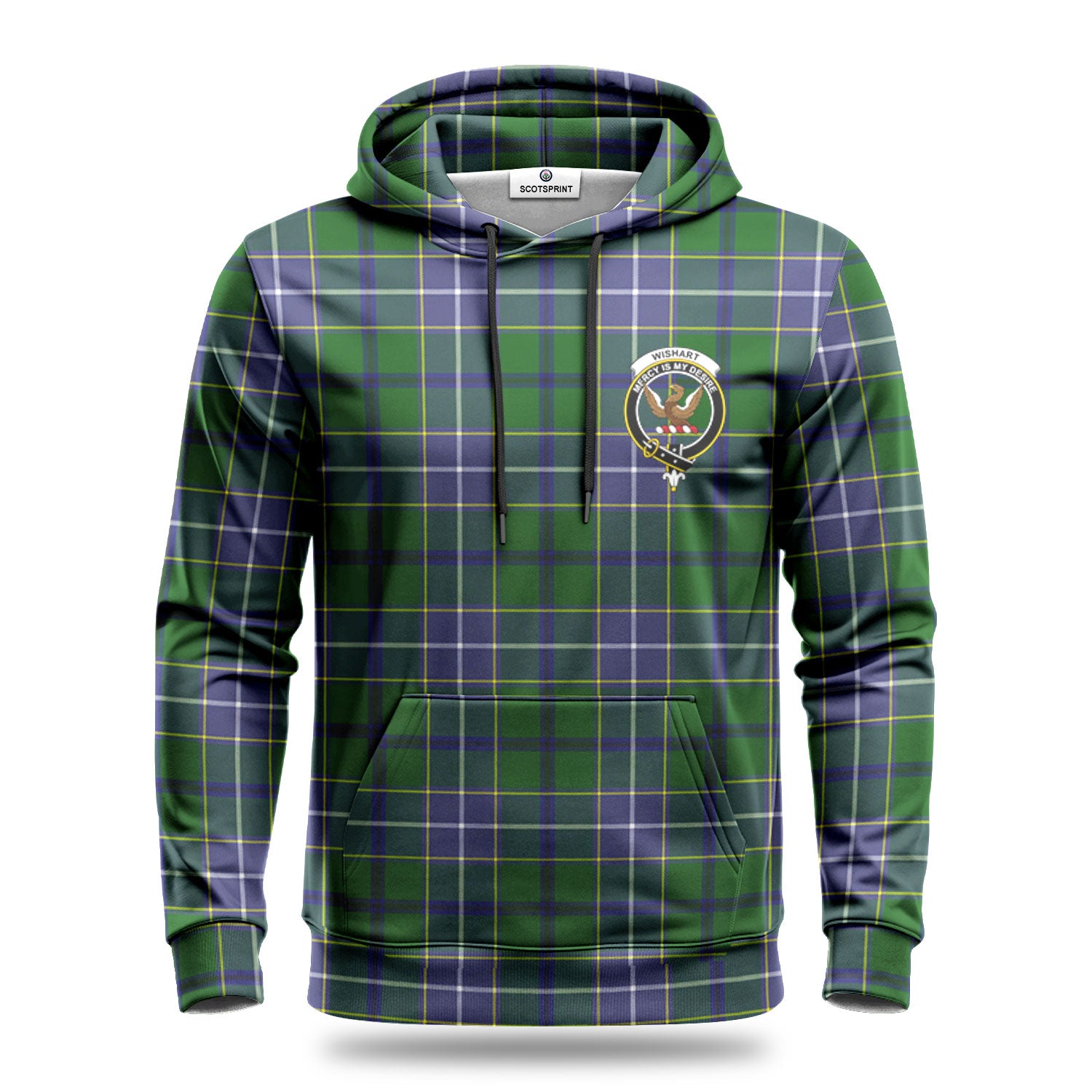 Wishart Hunting Tartan Crest Hoodie