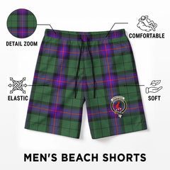 Armstrong Modern Tartan Crest Men's Beach Shorts