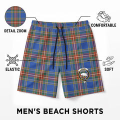 Beaton Ancient Tartan Crest Men's Beach Shorts