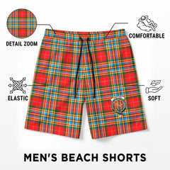 Chattan Tartan Crest Men's Beach Shorts