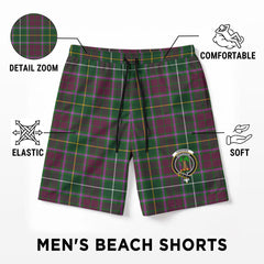 Crosbie Tartan Crest Men's Beach Shorts