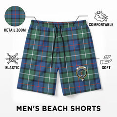 Davidson of Tulloch Tartan Crest Men's Beach Shorts