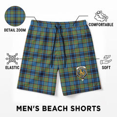 Gillies Ancient Tartan Crest Men's Beach Shorts