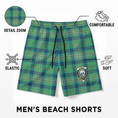 Kennedy Ancient Tartan Crest Men's Beach Shorts