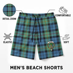 MacEwan Ancient Tartan Crest Men's Beach Shorts