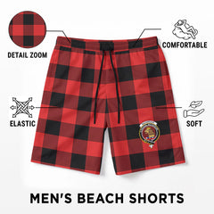 MacGregor Rob Roy Modern Tartan Crest Men's Beach Shorts