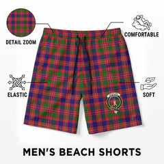 MacIntyre Modern Tartan Crest Men's Beach Shorts