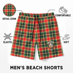 MacLachlan Hunting Modern Tartan Crest Men's Beach Shorts