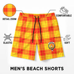 MacMillan Clan Tartan Crest Men's Beach Shorts