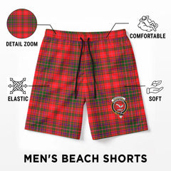 McDougall Modern Tartan Crest Men's Beach Shorts