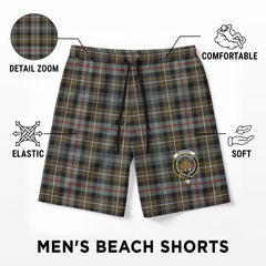 McKenzie Weathered Tartan Crest Men's Beach Shorts