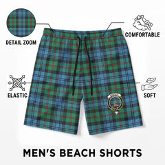 McKinlay Ancient Tartan Crest Men's Beach Shorts