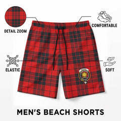 McLeod of Raasay Tartan Crest Men's Beach Shorts