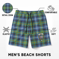 McNeil of Barra Ancient Tartan Crest Men's Beach Shorts