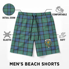 Sinclair Hunting Ancient Tartan Crest Men's Beach Shorts