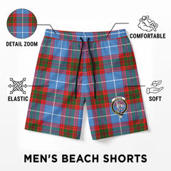Trotter Tartan Crest Men's Beach Shorts