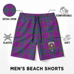 Wardlaw Modern Tartan Crest Men's Beach Shorts