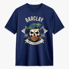 Barclay Hunting Ancient Tartan Crest 2D T-shirt - Alba Skull Style