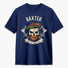 Baxter Modern Tartan Crest 2D T-shirt - Alba Skull Style