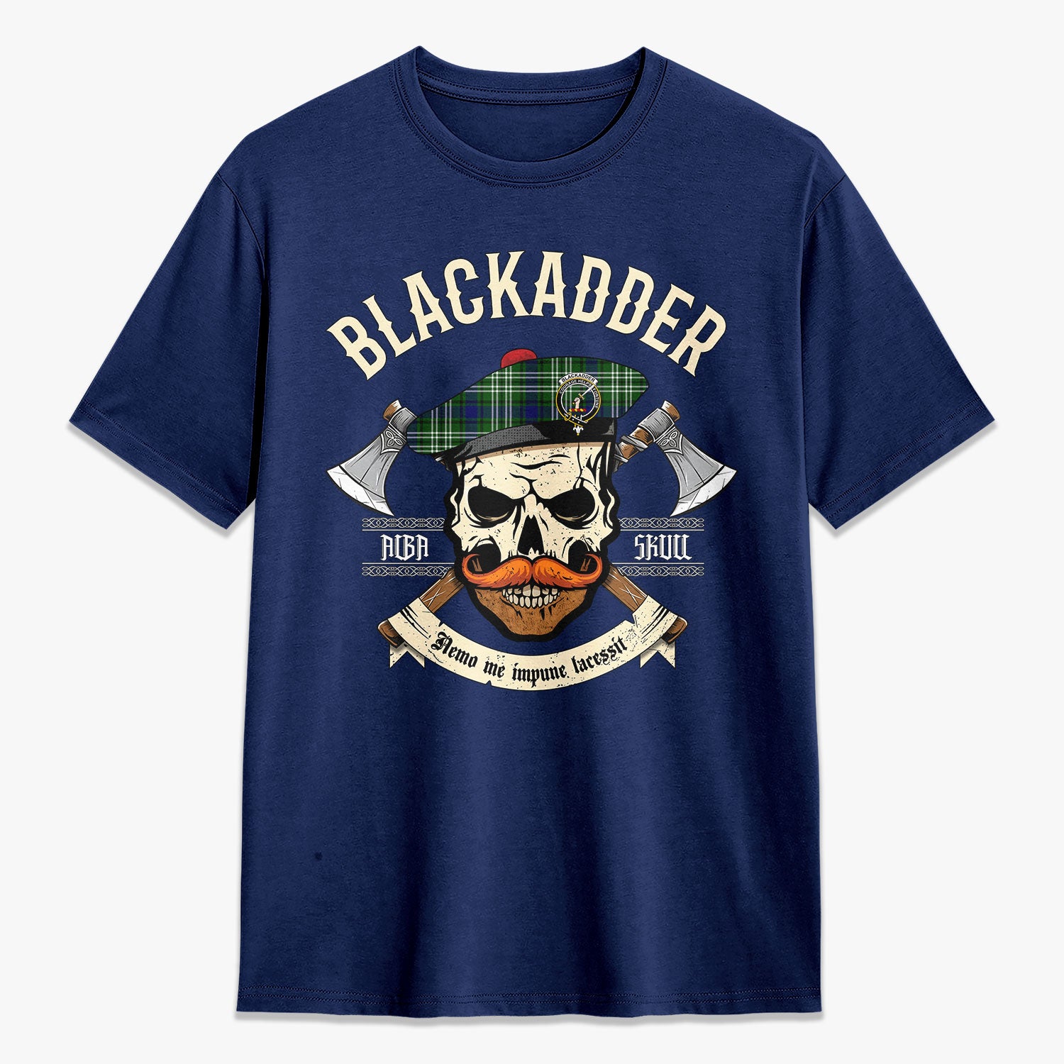 Blackadder Tartan Crest 2D T-shirt - Alba Skull Style