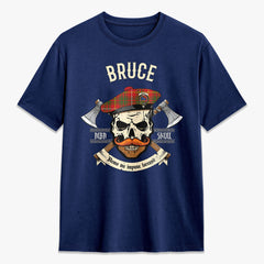 Bruce Modern Tartan Crest 2D T-shirt - Alba Skull Style