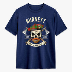 Burnett Ancient Tartan Crest 2D T-shirt - Alba Skull Style