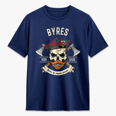 Byres Tartan Crest 2D T-shirt - Alba Skull Style