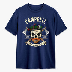 Campbell of Cawdor Modern Tartan Crest 2D T-shirt - Alba Skull Style