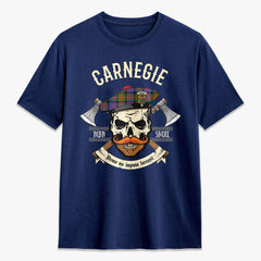 Carnegie Ancient Tartan Crest 2D T-shirt - Alba Skull Style