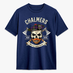 Chalmers Tartan Crest 2D T-shirt - Alba Skull Style