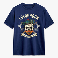 Colquhoun Ancient Tartan Crest 2D T-shirt - Alba Skull Style