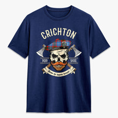 Crichton Tartan Crest 2D T-shirt - Alba Skull Style