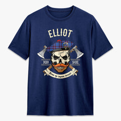 Elliot Modern Tartan Crest 2D T-shirt - Alba Skull Style