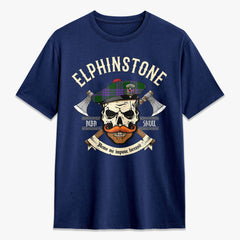 Elphinstone Tartan Crest 2D T-shirt - Alba Skull Style