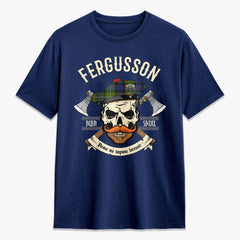 Fergusson Modern Tartan Crest 2D T-shirt - Alba Skull Style