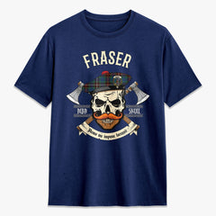 Fraser (of Lovat) Hunting Ancient Tartan Crest 2D T-shirt - Alba Skull Style