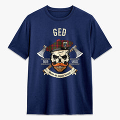 Ged Tartan Crest 2D T-shirt - Alba Skull Style