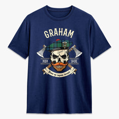 Graham of Menteith Ancient Tartan Crest 2D T-shirt - Alba Skull Style