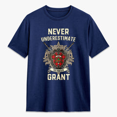 Grant Modern Tartan Crest 2D T-shirt - Never Underestimate Style