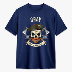 Gray Tartan Crest 2D T-shirt - Alba Skull Style