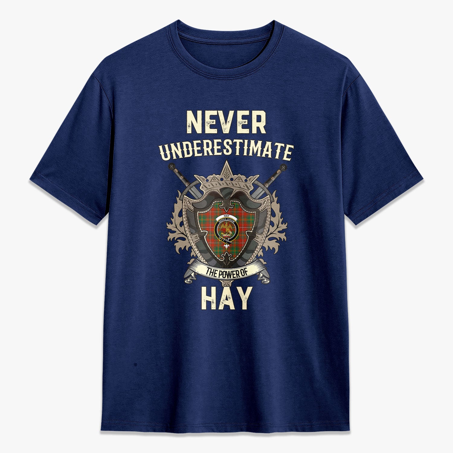 Hay Ancient Tartan Crest 2D T-shirt - Never Underestimate Style