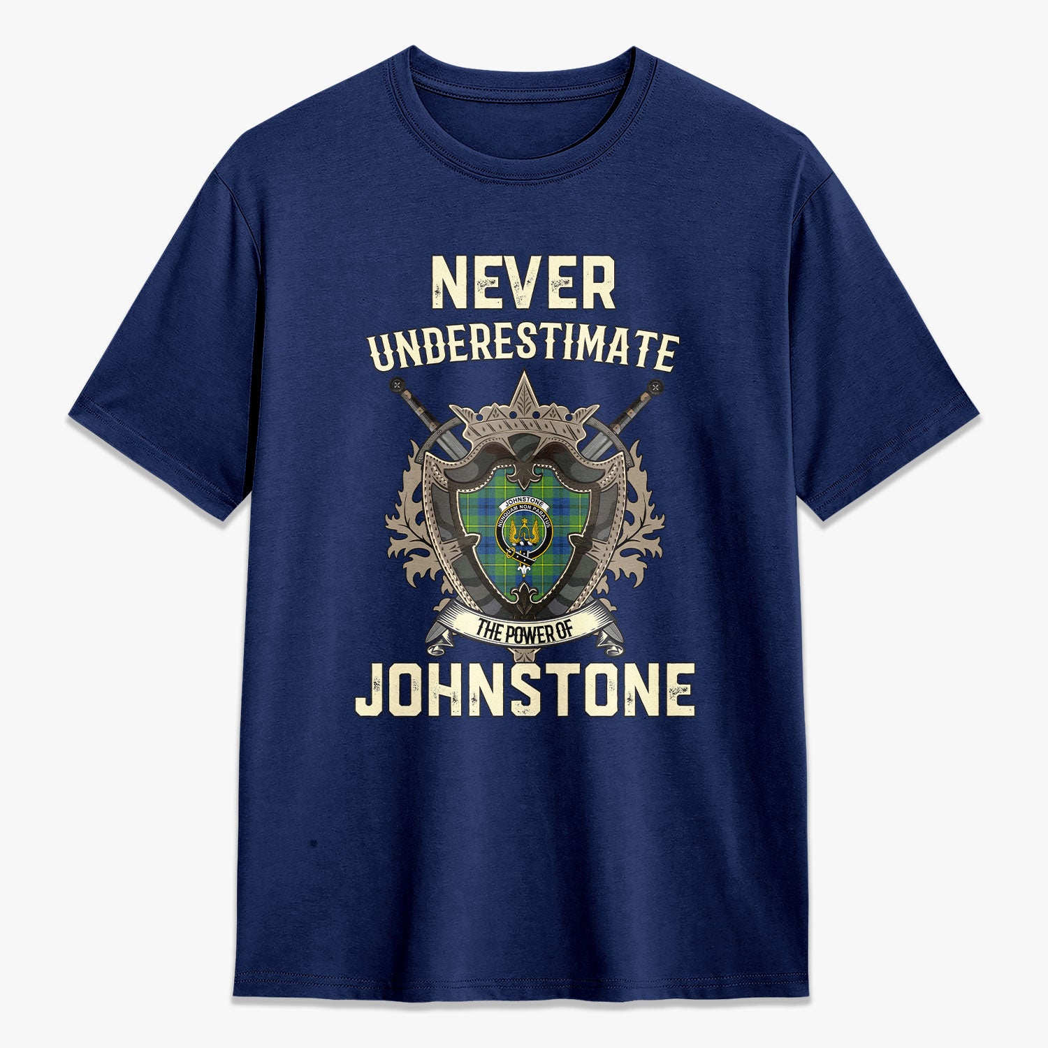 Johnstone Ancient Tartan Crest 2D T-shirt - Never Underestimate Style