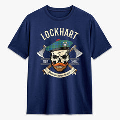 Lockhart Tartan Crest 2D T-shirt - Alba Skull Style