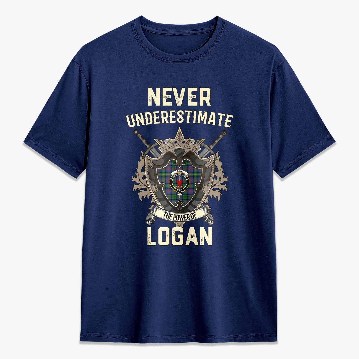 Logan Ancient Tartan Crest 2D T-shirt - Never Underestimate Style