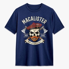 MacAlister Modern Tartan Crest 2D T-shirt - Alba Skull Style