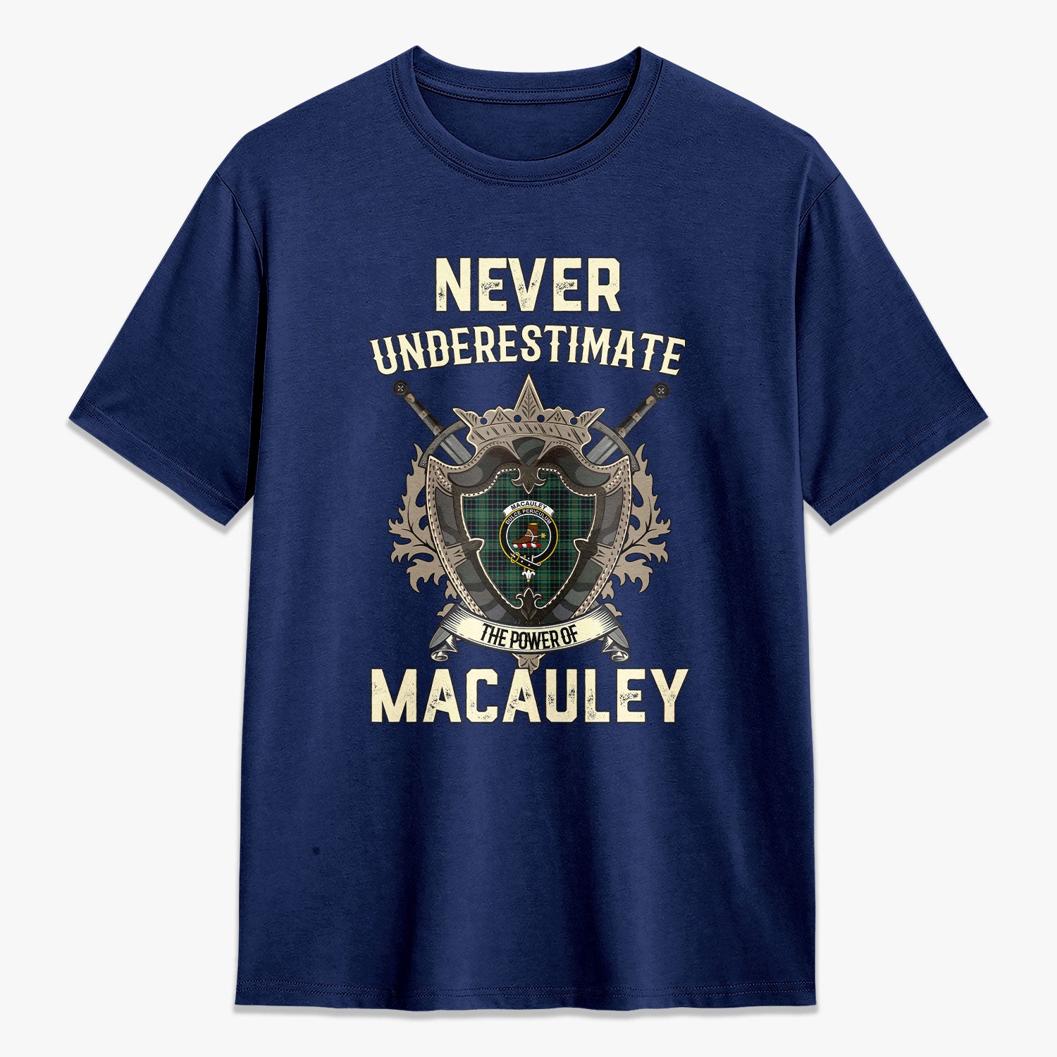 MacAuley Hunting Ancient Tartan Crest 2D T-shirt - Never Underestimate Style