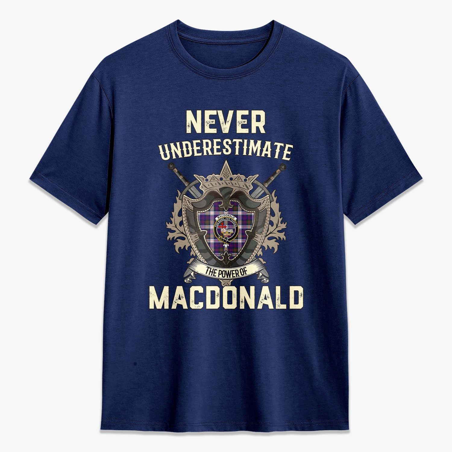 MacDonald Dress Modern Tartan Crest 2D T-shirt - Never Underestimate Style