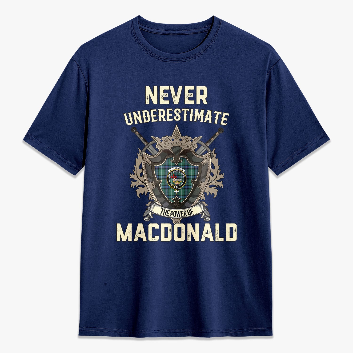 MacDonald of the Isles Hunting Ancient Tartan Crest 2D T-shirt - Never Underestimate Style